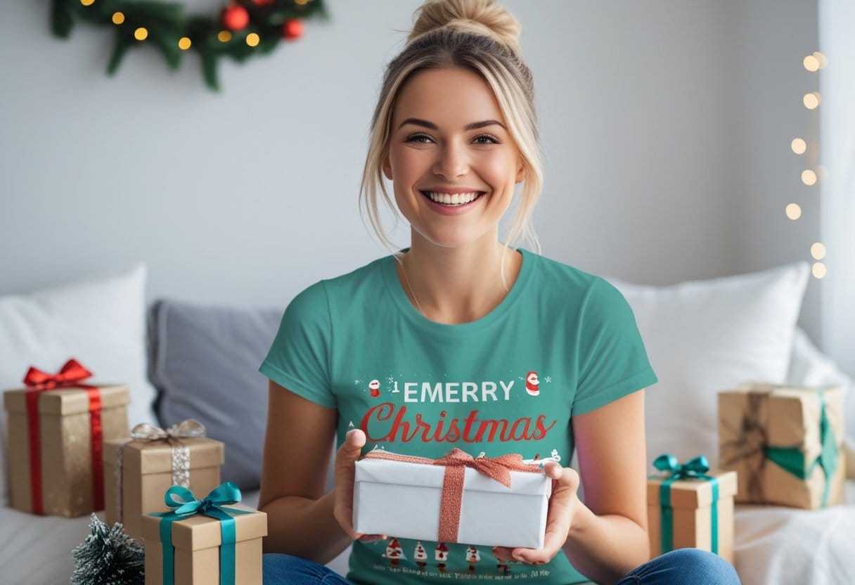 Find de perfekte kalendergaver til hende med sjove jule t shirts